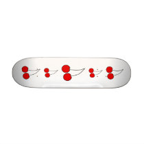 Pair of Cherries. Black, Red and White. Custom Skate Board