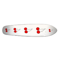 Pair of Cherries. Black, Red and White. Skate Decks