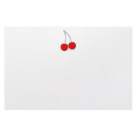 Pair of Cherries. Black, Red and White. Customized Stationery