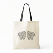 Pair of Cute Elephants. Couple. Bag