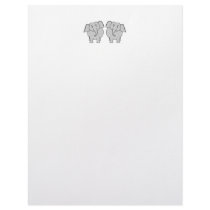 Pair of Cute Elephants. Couple. Letterhead Design