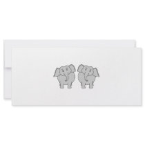 Pair of Cute Elephants. Couple. Rack Card