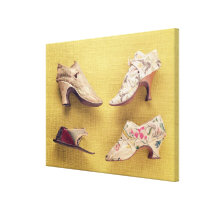Pair of embroidered shoes, c.1714 canvas prints