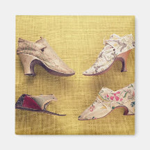 Pair of embroidered shoes, c.1714 magnets