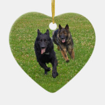 Pair of German Shepherds Christmas Ornaments