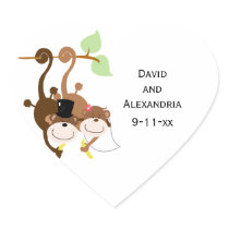 Pair of Monkeys in a Tree Wedding Bridal Favour