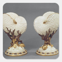 Pair of Worcester vases shaped as Nautilus Square Sticker