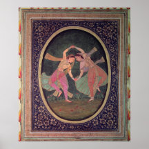 Paires de filles de danse exécutant un Kathak Posters