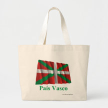 País Vasco (Euskadi) waving flag with name Canvas Bags