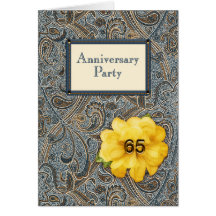 Paisley and Rose Anniversary Party 65 Greeting Cards