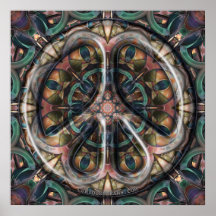 Paisley Dogs Peace Poster