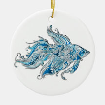 Paisley Flowing Fish Christmas Tree Ornament