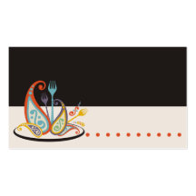 paisley forks cooking catering culinary business c business card templates