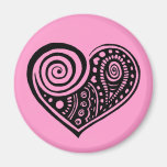 Paisley Heart /blk Fridge Magnet