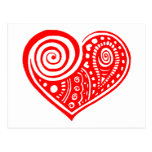 Paisley Heart /blk Post Cards