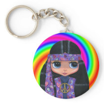 Paisley Hippie Doll Swirl Keychain