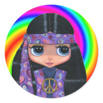 Paisley Hippie Doll Swirl Sticker