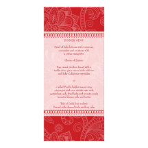 Paisley Impression in Crimson Menu Rack Card