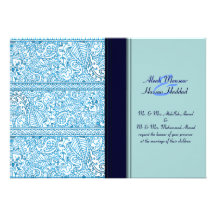 Paisley Passion - Blue (Henna) (Wedding) Announcements