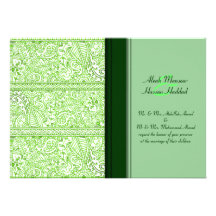 Paisley Passion - Green (Henna) (Wedding) Invitations