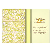 Paisley Passion - Yellow (Henna) (Wedding) Cards