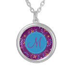 Paisley pattern on purple with "M" monogram Custom Jewelry