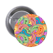 Paisley Pinback Buttons