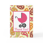 Paisley & Pink Carriage Baby Shower Thank You