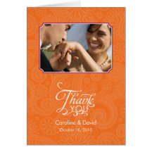 Paisley Print Photo Thank You Card