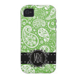 Paisley vert mignon avec la personnalisation coques vibe iPhone 4