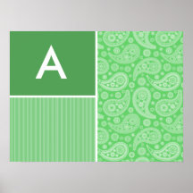 Paisley vert posters