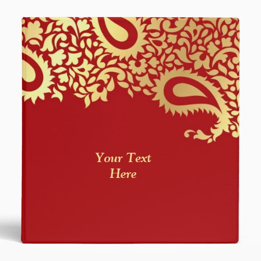 Paisleys Indian Red Gold Binder
