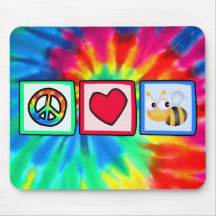 Paix, amour, abeilles tapis de souris