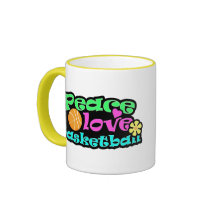 Paix, amour, basket-ball ; Rétro Mug À Café
