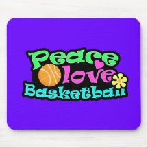 Paix, amour, basket-ball ; Rétro Tapis De Souris