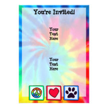 Paix, amour, chien ; Pawprint Faire-parts
