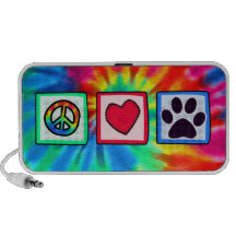 Paix, amour, chien ; Pawprint Haut-parleur Portable