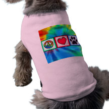 Paix, amour, chien ; Pawprint T-shirts Pour Chien