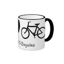 Paix, amour et tasse de bicyclettes