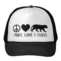 Paix, amour et tigres casquette