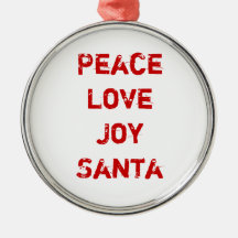 Paix, amour, joie, ornement de Père Noël