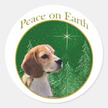 Paix de beagle adhésifs ronds