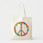 Paix de flower power sacs de toile
