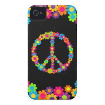 Paix personnalisable de flower power de bruit coques iPhone 4