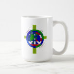 Paix sur la tasse de la terre tasses