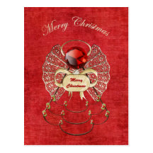 Paix sur terre - ange de Noël de paix - rouge Cartes Postales