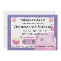 Pajama Party Birthday Personalized Announcement