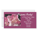 Pajama Party! invitations cards Pink Rhodies Girls photo cards