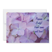 Pajama Party! Invitations Purple Blue Floral Cards