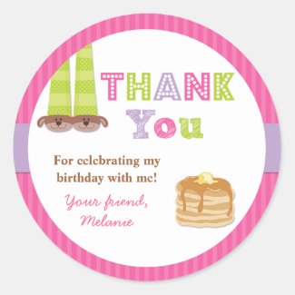 Pajamas and Pancakes Birthday Party Sticker